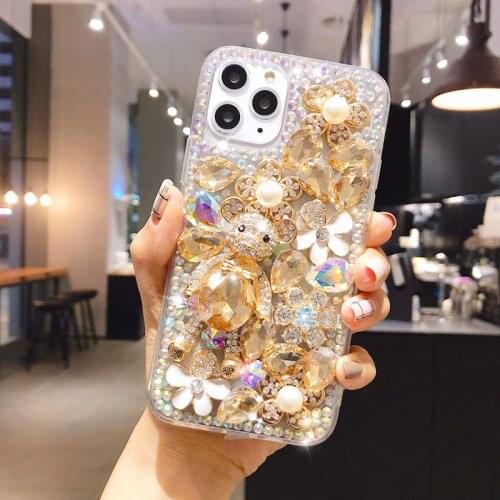 3D Bling Crystal Diamonds Rhinestone Soft Back Case Cover For iphone 12 11 Pro MAX X XS XR MAX 7 8 Plus 6 6S Plus 12 Mini Case