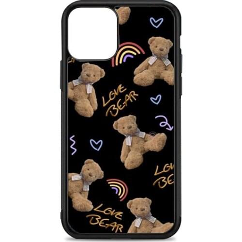 Love Bear Phone Case for iPhone 12 mini 11 pro XS Max X XR 6 7 8 plus SE20 High quality TPU silicon and Hard plastic cover