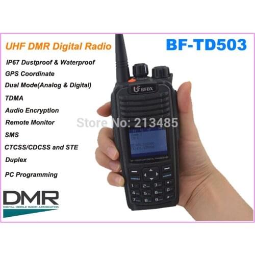 BF-TD503 UHF 400-470MHz DMR Digital Portable Two-way Radio ( Analog&Digital) with GPS Coordinate,IP67 Waterproof dustproof