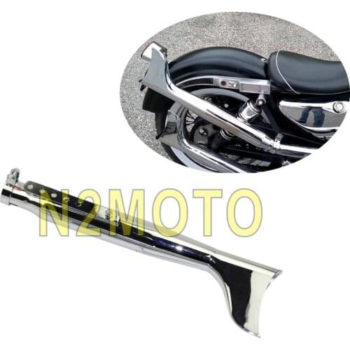 21" Shark Fin Chrome Exhaust Mufflers Fish Tail Galvanized Iron 1-1/2" 1-3/4" Silencer for Harley Cafe Racer