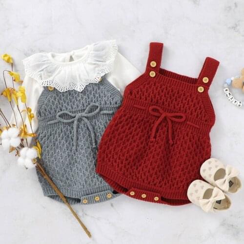Infant Baby Boy Girl Baby Girl Jumpsuit Baby Spring Autumn Clothing Newborn Infant Knitted Design Romper Sleeveless Outfits