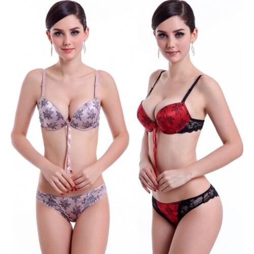 NEW Underwear Women Bra Sets Sexy Satin Luxury Lingerie Suit Women Intimates Embroidery Push Up Bra And Panty Sets