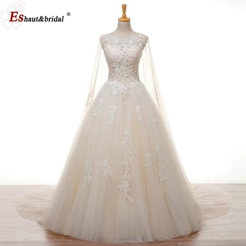Lace Appliques A-Line Wedding Dresses Beaded Bridal Gowns 2021 Bandage Back Formal Long Vestidos De Mariee Middle East Style