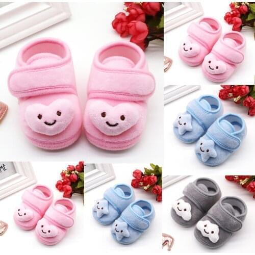 Fashion Hot Newborn Shoes Sneaker Infant Newborn Baby Girls Plush Stars Cloud Winter Boots Soft Sole Warm Shoes Zapatillas