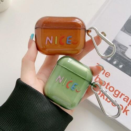 Soft Silicone Case For Apple AirPods 1 2 Pro Earphone Cover Clear Protective Bluetooth Headphones Cases For Air pods with Hook