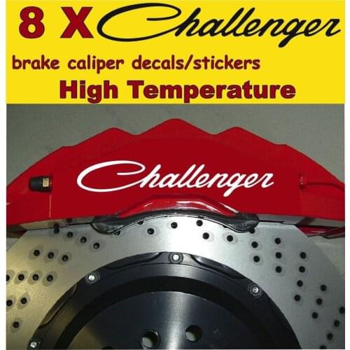 For 8 X Challenger Dodge Brake Caliper Decals Stickers Graphics Vinyl Emblem Logo Car Styling