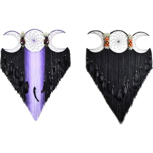 Boho Hand Woven Feature Dream Catcher Wall Hanging Tapestry For Bedroom Wall Art Ornament Home Decor For Good Dream