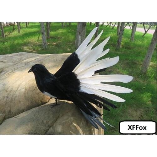 New simulation Magpie bird model foam&feather real life wings magpie doll gift about 32x50cm xf2526