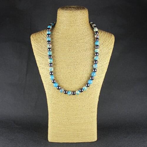 New Arrival Magnetic Hematite Necklace Imperial Emperor Stone Beads Necklace Natural Stone Necklace MN1003