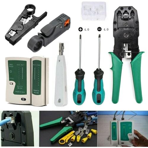 New Arrival Network Cable Tester Tool Kit LAN Crimper Down Wire Stripper Professional Cat5 6 RJ45 LAN Cable Test Tools