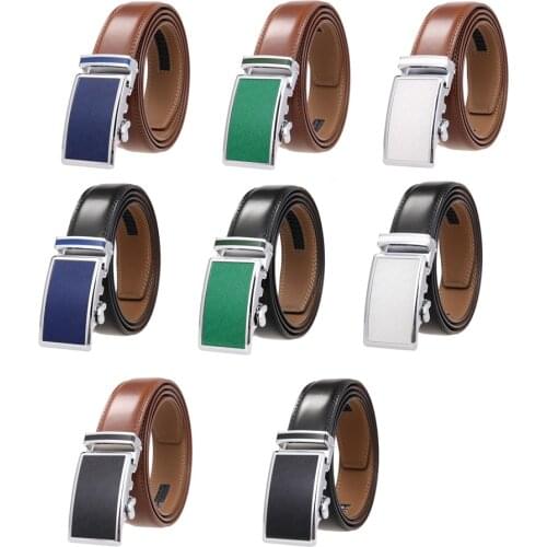 Plyesxale Black Dark Brown Men Belt Brand Genuine Leather Belt Male Designer Automatic Buckle Cowskin Luxury Waist Strap G347