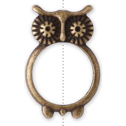 20pcs antique bronze plated owl pendant,owl beaded pendant,metal owl for 12mm beads,lead and nickle free-10076308