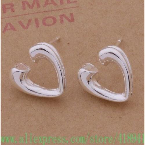 Silver Plated earrings , Silver Plated fashion jewelry , Ox horn heart /ecvamuca bdxajvea AE189
