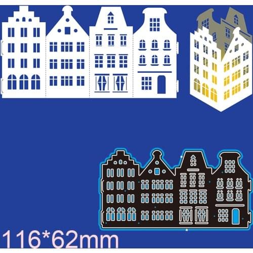 Cutting Dies House Gift Box Stencil Craft for Scrapbook Stamps Dies Embossing Paper Gift Card 116*62mm