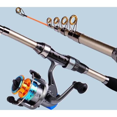 Fishing Rod Reel Combo Full Kit Telescopic Sea Pole Set Spinning Reel Line Lures Hooks And Fishing Carrier Bag For Kids Adults