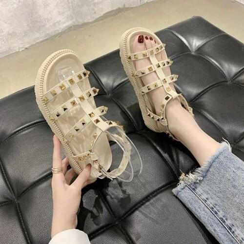 Women Gladiator Sandals Buckle Soft Jelly Shoes Woman Casual Thick Bottom Comfort Ladies Footwear 2021 Summer Female Fashion