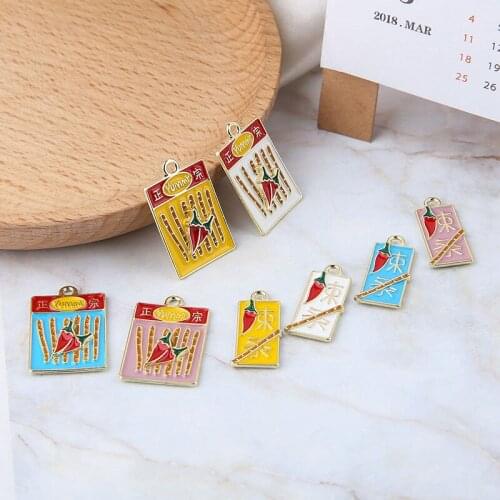 10pcs Japanese Style Cartoon Drop Earrings For Women female Life Fun Instant Noodles Hot Pendant Girls Diy Jewelry Accessories