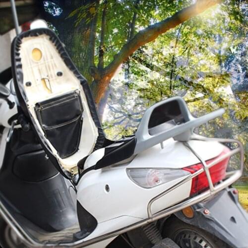 Motorcycle Scooter Seat Bag PU Leather Scooter Under Seat Storage Pouch Bag Dual Pockets Organizer For Wallets Documents Cards