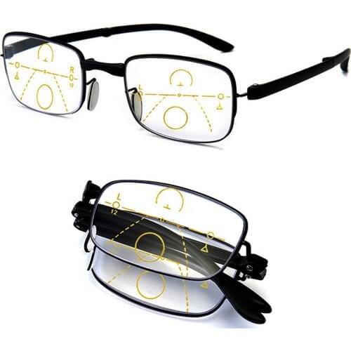 CLARA VIDA Ultra-light Folding Anti-blue Light Progressive Multi-focus Reading Glasses Smart Men Women+1.0 +1.5 +2.0 To +4.0