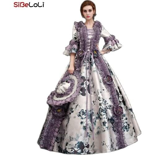 Victorian Rococo Costume Dress Vintage Cosplay Dress Medieval European Aristocracy Party Dress