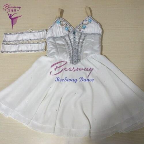 White Cupid Ballet Stage Costume Diana And Acteon Variation Ballet skirt women classical ballet dress