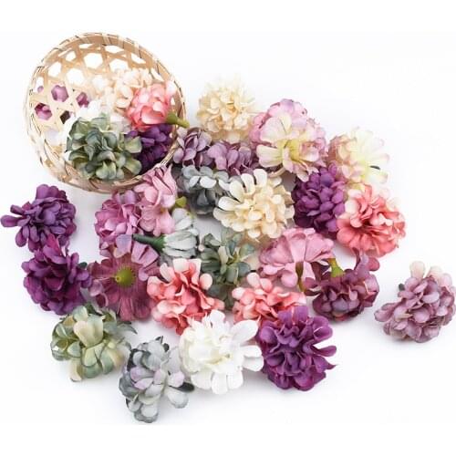 10pcs Silk Carnation head home decor accessories Crafts diy gifts candy box scrapbooking decorative wreaths artificial flowers