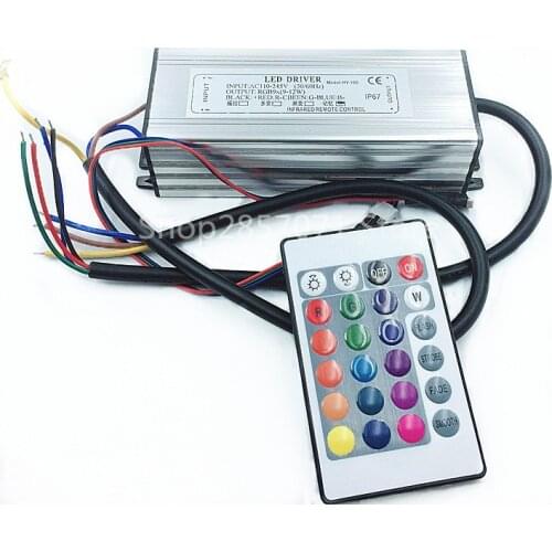 10W 20W 30W 50W 100W RGB LED Waterproof Driver for RGB LED Chip COB SMD LED Beads with 24 Key Remote For Floodlight Spotlight