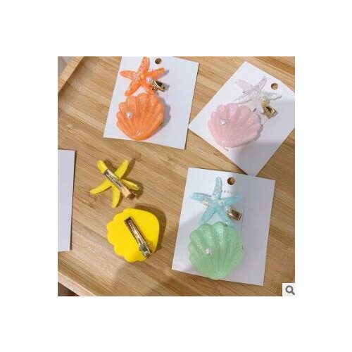 100set/lot 2pcs/set DIY Multi Shell Pearl Hair BB Clips Simple Side Hairpins Starfish Hair Care Styling Accessories Tools HA732