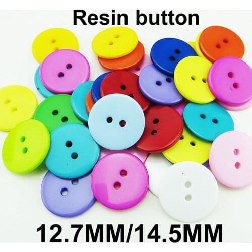 100PCS 12.7MM/14.5MM Random Mixed 2 Holes Resin Buttons Scrapbook Decorative Buttons Apparel Sewing R-269G