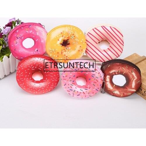 120pcs Creative Donut Coin Bag Kids Happy Birthday Party Supply Gift Girl Doughnut Purse Baby Shower Favor Souvenir