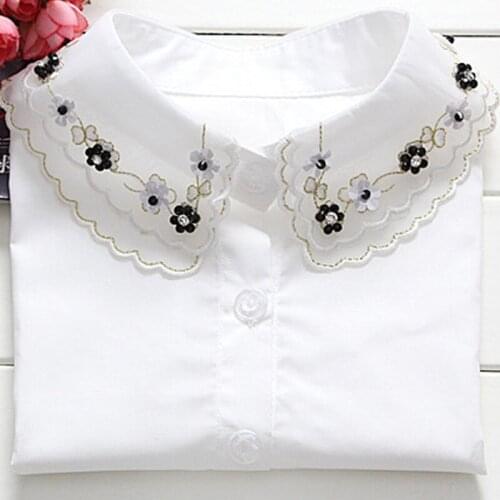 2017 black flower lace false detachable False Collar Apparel Accessaries Female Fake Collar spring winter sweater saving collar