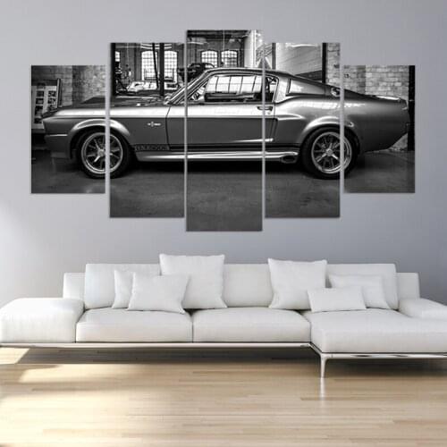 HD printed painting 5P Wall decor Retro FORD MUSTANG GT500 ELEANOR canvas Set canvas painting Modern Home Decoration