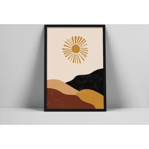 Abstract Landscape Art Print | Printable Neutral Wall Art | Minimalist Mountains Poster | Boho Wall Art | Abst Rmalcial FeatCol