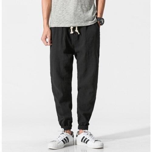 Male Chinese Traditional Harajuku Chinese Style Casual Men Harem Pants Men Jogger Pants Men Fitness Trousers