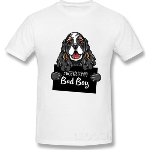 CLOOCL Cotton T-Shirt English Cocker Spaniel Dog Printed Tshirt Men for Women Shirts Tops Funny Cotton Black Tees Drop Shipping