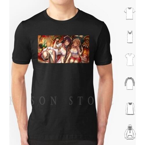 Azur Lane Design T Shirt Diy Big Size Cotton Azur Lane Anime Azur Lane Atago Manga Akagi Enterprise Waifu Azur Lane Peeker