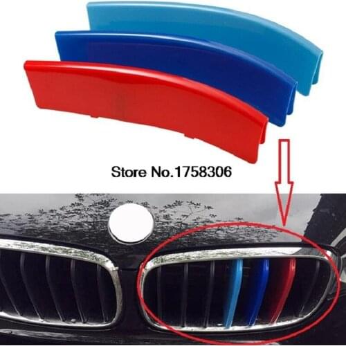 For BMW X6 E71 E72 F16 2008-2017 3 Colors Car Grille Sport Decoration Trim Strip 3pcs