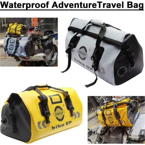 Travel Bag Waterproof Multi-Function Rear Rack Travel Luggage Yellow Gray Universal Motorcycle Honda Yamaha BMW Kawasaki