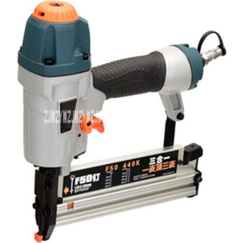 F50/T50/440K Pneumatic Nail Gun 3-in-1 Multipurpose Woodworking Decoration Tools Nail Gun Woodworking Air Stapler 0.4~0.75MPa