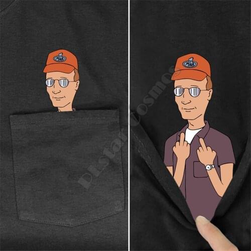 PLstar Cosmos T Shirts Summer Pocket Dale Gribble printed t-shirt men for women shirts tops funny cotton black tees