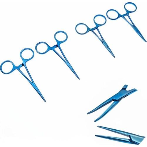 Titanium alloy Curved Tip and Straight Tip Hair Clamp Forceps Locking Clamps, Hemostatic Forceps Arterial