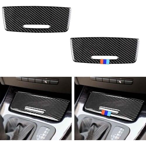 Carbon Fiber Interior Car Storage Box Panel Cover Trim Sticker Decal for BMW E90 E92 E93 2005-12 3 series Accessories