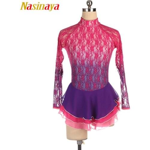 Nasinaya Figure Skating Dress Customized Competition Ice Skating Skirt for Girl Women Kids Gymnastics Performance 3-layer Skirt