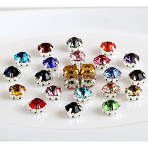 Crystal Glass 3mm Round Sew-on Rhinestones silver Bottom DIY Womens Dresses 200pcs/piece