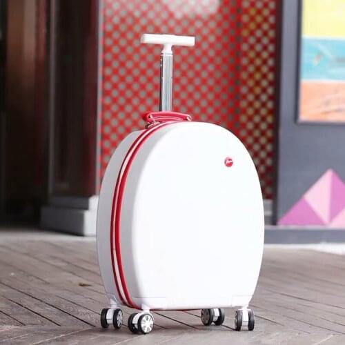 GraspDream girl Oval cute zipper Frame Rolling Luggage Spinner 20 inch Student Carry On Wheels Suitcase Trolley Women Travel bag