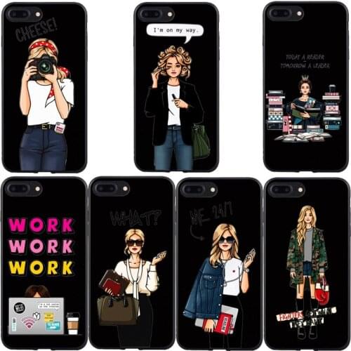 Fashion Work Hard Girl Boss Black TPU soft silicone phone case For iPhone 11 Pro Max X XR XS Max 8 8Plus 7 7Plus 6s 6Plus 5 SE