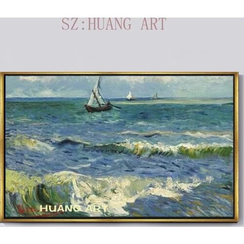 Seascape Near Les Saintes Maries De La Mer by Vincent Van Gogh - Oil Painting Rep Hand-painted oil paintings decorate families