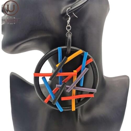 UKEBAY New Multicolor Big Earrings For Women Statement Drop Earrings Handmade Luxury Rubber Jewelry Party Ear Accessories Gifts