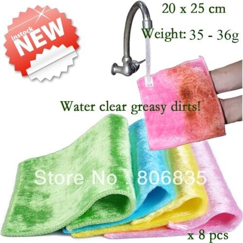 Wholesale non-stick oil mercerizing wooden fiber dish towel,magic bamboo dish Cloth,multi-function wipe towel,cleaning rag/cloth