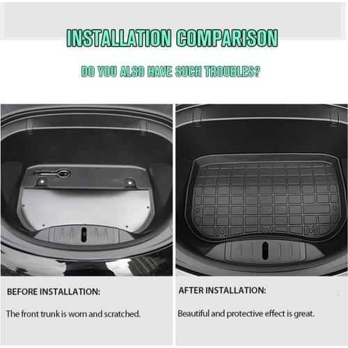 TPE Front Trunk Mat for Tesla Model 3 2020+ Scratch Resistance Protective